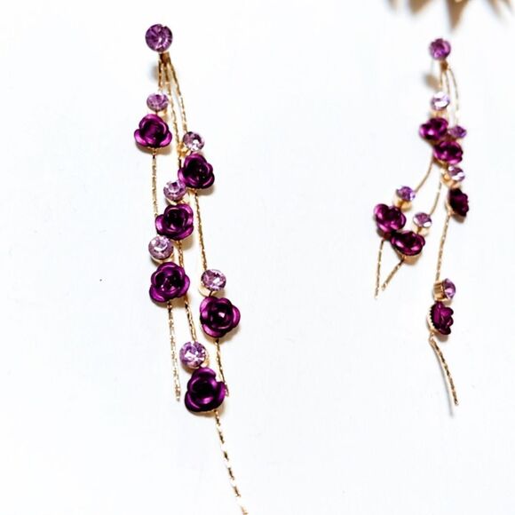 Flower drop earrings #935 - Picture 2 of 5